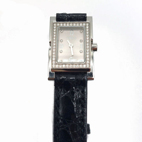 Montre Fred - Montre de dame Ligne 36 en acier et diamants 58 Facettes 208