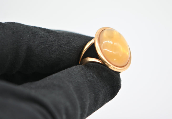 Bague 54 Bague en or jaune avec citrine double face et quartz fumé 58 Facettes 328126/K0U8JH3