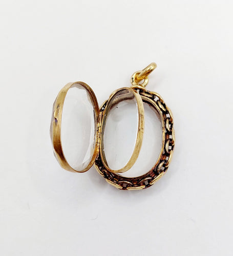 Pendentif Pendentif porte-photo reliquaire en or 18k et cristal de roche facetté 58 Facettes A06558