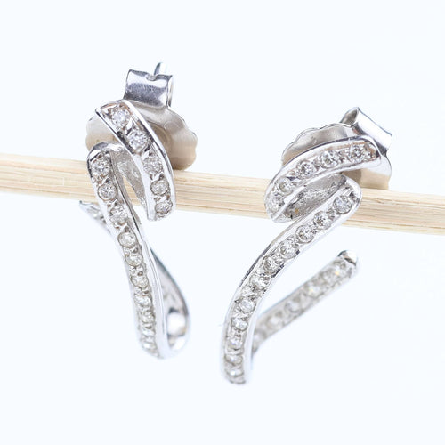 Boucles d'oreilles Pendientes - Pendientes en oro blanco 18k et diamants taille brillant 58 Facettes 131366F