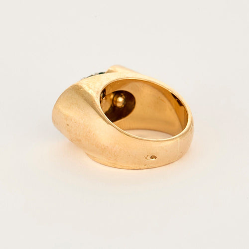 Bague 55 Bague or jaune, émeraude et diamants 58 Facettes CAN1077