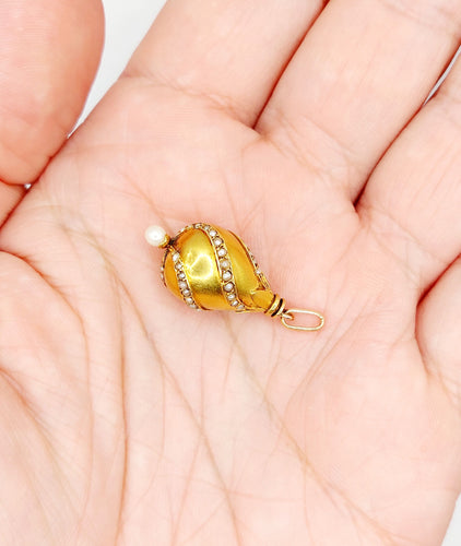 Pendentif Pendentif antique or 18k pampille et perles (circa 1900) 58 Facettes A05588