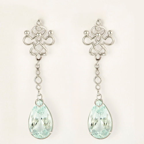 Boucles d'oreilles Boucles d'oreilles Rococo or blanc aigue-marine 58 Facettes LP1125/14
