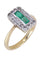 Bague 54 BAGUE ANCIENNE ÉMERAUDES ET DIAMANTS 58 Facettes 086361