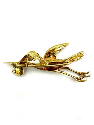 Broche Broche vintage or jaune 18K diamants 58 Facettes