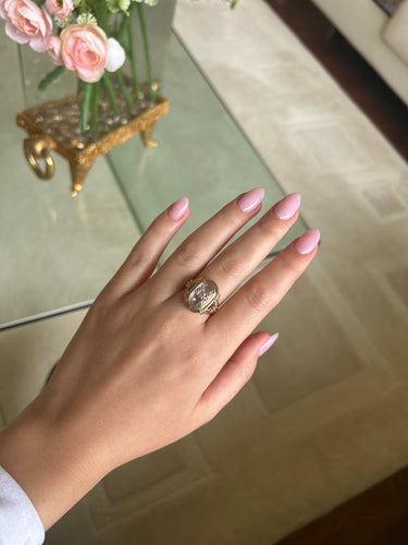 Bague 53 Bague - Or jaune et diamants rose cut 58 Facettes 1022