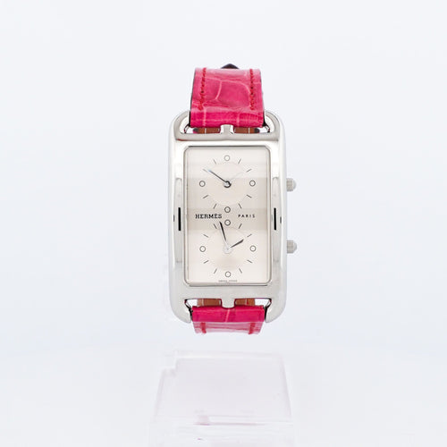 Montre Hermès Cape Cod Dual Time - Cadran argenté - GM 58 Facettes