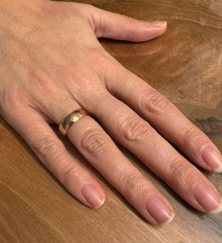 Bague 55 Alliance femme large en or rose 18 carats Napoléon III 58 Facettes