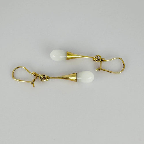 Boucles d'oreilles Boucles d'oreilles pendantes en or jaune avec quartz blanc 58 Facettes 2508003