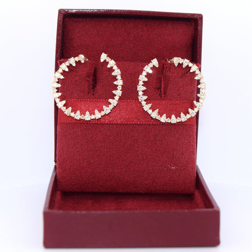 Boucles d'oreilles Boucles d'oreilles en or jaune 18 carats serties de diamants 58 Facettes