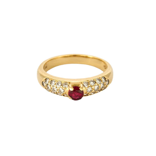 Bague 52,5 Bague or jaune, rubis et diamants 58 Facettes LIS2077