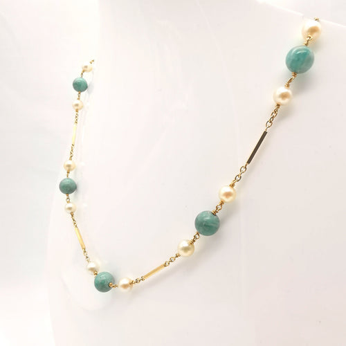 Collier Collier En Or 18 carats Et Perles 58 Facettes