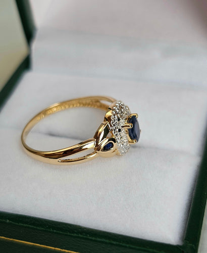 Bague 53 Bague en Or jaune, Or blanc et Saphirs 58 Facettes 649