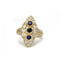 Bague 56 Bague or jaune, saphirs & diamants 58 Facettes 250161R