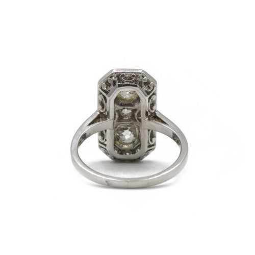 Bague 53 Bague art deco platine diamants tailles anciennes 58 Facettes 1229