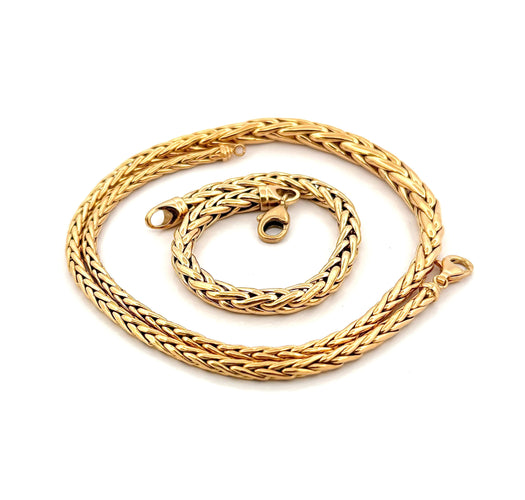 Bracelet Collier et bracelet maille palmier en or jaune 18 carats 58 Facettes