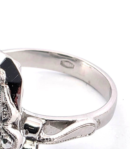 Bague 51 Bague - Bague en or blanc 18 carats avec une aigue-marine de 10 carats 58 Facettes