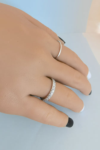 Bague 52 Alliance américaine vintage (1950-1960) platine , diamants 0,96 carat 58 Facettes 1755