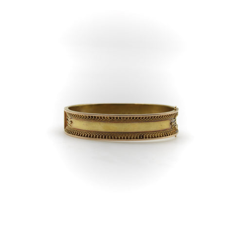 Brazalete de filigrana en oro amarillo estilo etrusco 