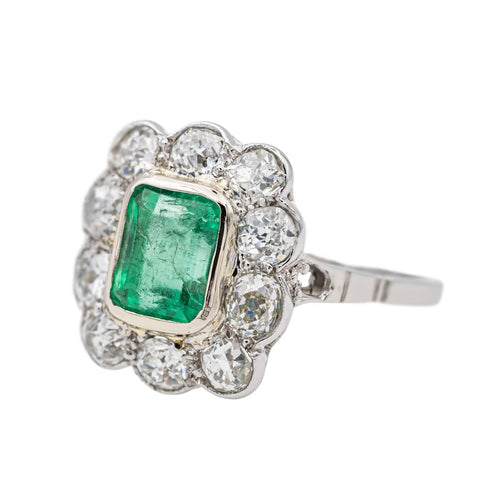 Bague 55 Bague Pompadour Platine Emeraude, Diamant 58 Facettes 3497501CN