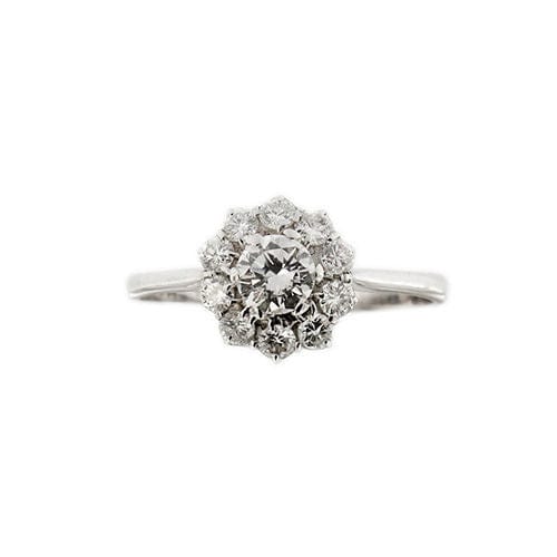 Bague 61 Bague fleur avec diamants 58 Facettes 32265