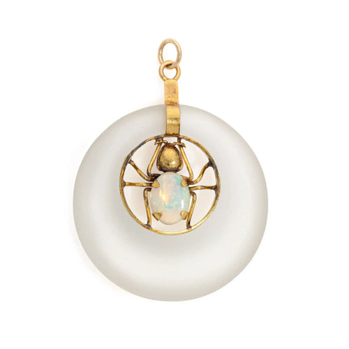 Pendentif Pendentif Araignée Vintage Opale Camphre Verre Or Jaune 58 Facettes G13436