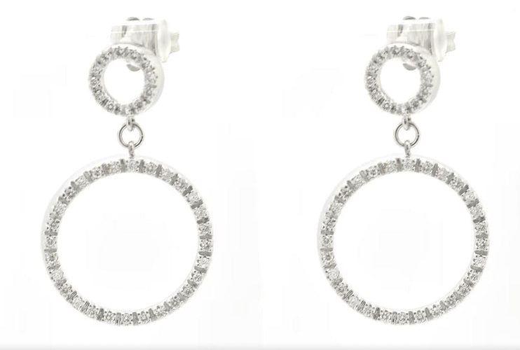 Boucles d'oreilles Boucles d'oreilles créoles avec diamants 58 Facettes