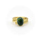 Bague Bague en or 22 carats martelée à la main avec cabochon de tourmaline bleu-vert 58 Facettes A2002C