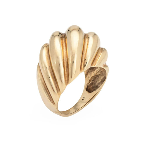 Bague 56.5 Bague en or cannelée vintage des années 70 58 Facettes G13427