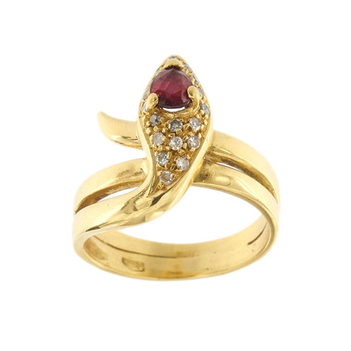 Bague Bague serpent avec rubis et diamants 58 Facettes 35620