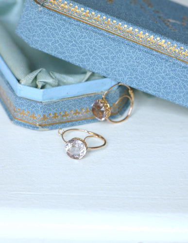 Boucles d'oreilles Boucles d'Oreilles Poissardes Rondes Améthystes sur Or Rose 58 Facettes