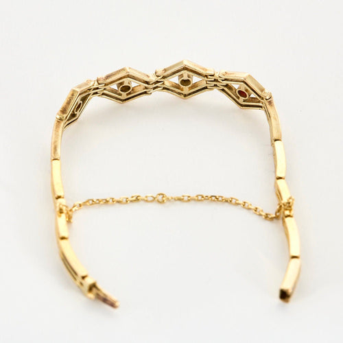 Bracelet Bracelet or jaune, diamants et rubis 58 Facettes SEN2067