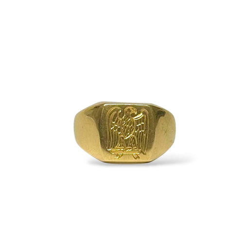 Bague 57 Chevalière aigle or jaune 58 Facettes REF2528-295