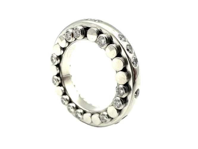 Bague 55 BUCHERER. Bague "Dizzler" or blanc 18K et diamants 58 Facettes