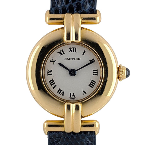 Montre Cartier Colisée 18k Gold also called Rivoli 8109 Circa 1985 Round 58 Facettes