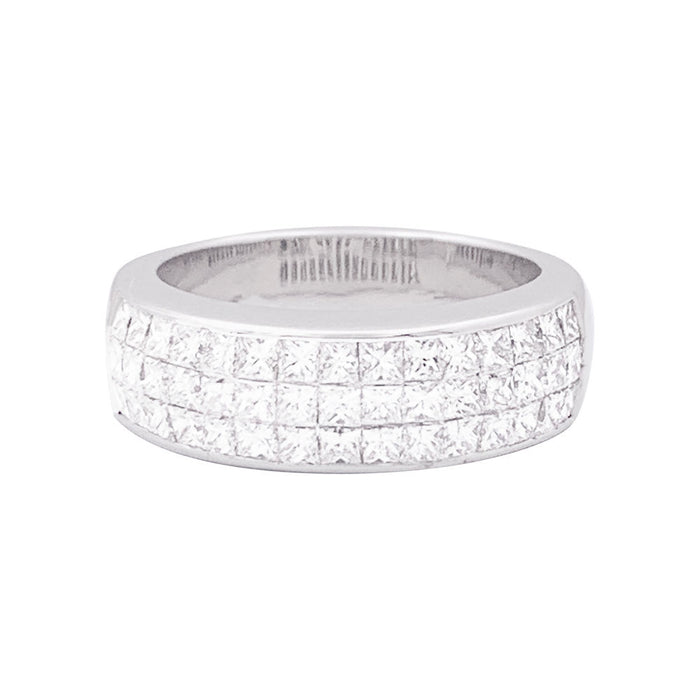 White gold pave ring, princess diamonds.