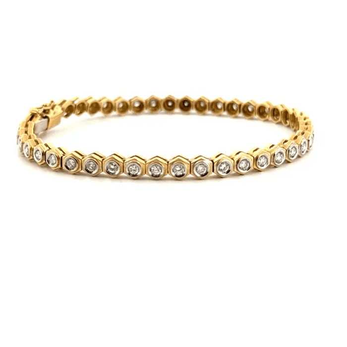 Rivière-armband in geel goud en diamanten