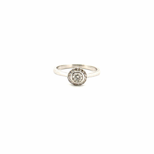 Bague 52 Solitaire Or Blanc 18k & Diamant 58 Facettes 13-GS1017