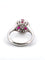 Bague 57 Bague en or blanc 18 carats avec rubis et diamants 58 Facettes