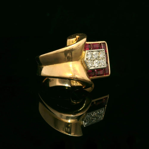 Bague Tank ring circa 1940 58 Facettes