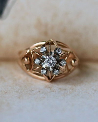 Bague 49 Bague Dôme Marguerite Or Rose Diamants 58 Facettes A11655