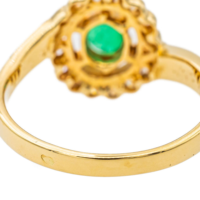 Anillo copete Oro amarillo Esmeralda