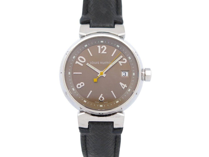 Montre montre LOUIS VUITTON tambour date 33 mm quartz acier 58 Facettes 262546