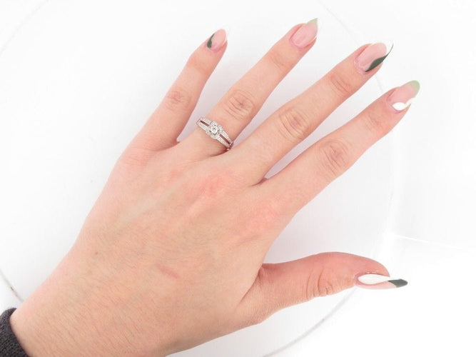 Bague 53 bague MAUBOUSSIN solitaire chance of love n1 or blanc diamant 58 Facettes 259023