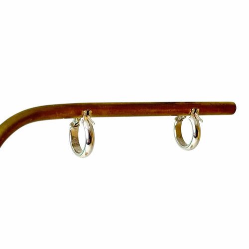 Boucles d'oreilles Mini créoles or gris 58 Facettes