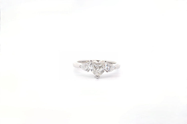 Bague 53 Bague diamant cœur en platine 58 Facettes 26295-25050