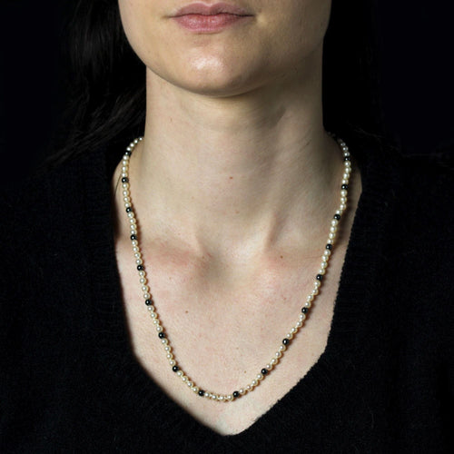 Collier Collier perles de culture et hématites 58 Facettes 24-001C