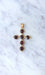 Pendentif Croix Ancienne Grenats et Perles sur Or jaune 58 Facettes