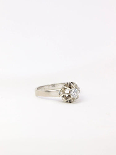 Bague 51 Solitaire ancien en or et diamant 0,30 carats 58 Facettes J36