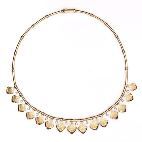 Collier Collier ancien aux éventails diamants 58 Facettes 22-594